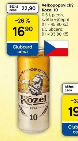 Tesco Velkopopovický Kozel 10 nabídka