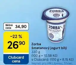 Tesco Zorba Smetanový jogurt bílý nabídka