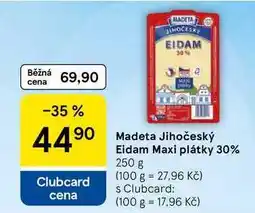 Tesco Madeta Jihočeský Eidam Maxi plátky 30% nabídka