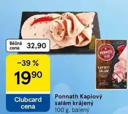 Tesco Ponnath Kapiový salám krájený, 100 g, balený nabídka