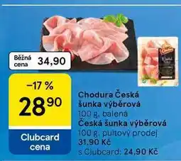Tesco Chodura Česká šunka výběrová nabídka