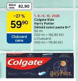 Tesco Colgate Kids Harry Potter Dětská zubní pasta 6+, 50 ml nabídka