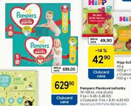 Tesco Pampers Plenkové kalhotky, 74-128 ks, více druhů nabídka