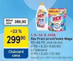 Tesco Rex Prací prostředek Mega, 60-88 PD, více druhů nabídka