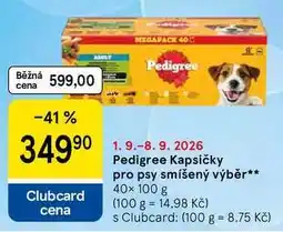 Tesco Pedigree Kapsičky pro psy smíšený výběr, 40× nabídka