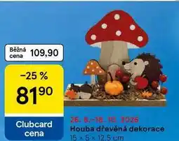 Tesco Houba dřevěná dekorace, 15x5x12,5 cm nabídka