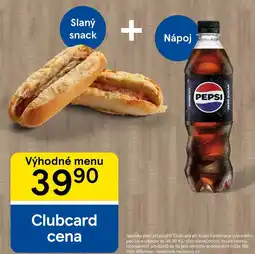 Tesco Výhodné menu, slaný snack + nápoj nabídka