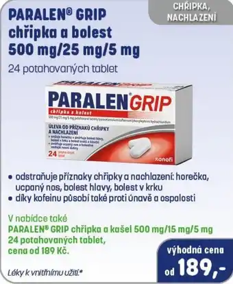 Paralen grip chřipka a bolest