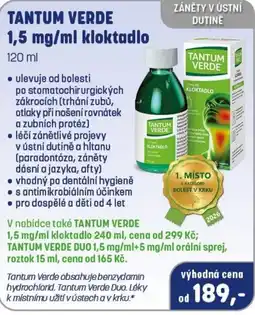 PharmaPoint Tantum Verde 1,5 mg/ml kloktadlo nabídka