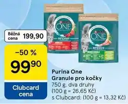 Tesco Purina One Granule pro kočky, 750 g, dva druhy nabídka
