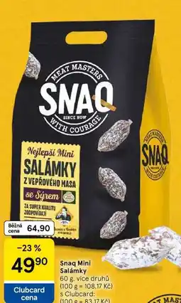Tesco Snaq Mini Salámky, 60 g, více druhů nabídka