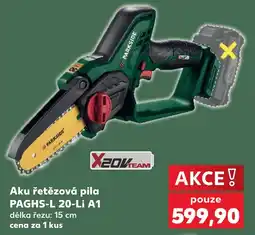 Kaufland Parkside aku řetězová pila paghs-l 20-li a1 nabídka