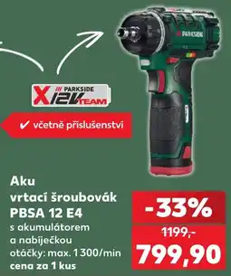 Kaufland Parkside aku vrtací šroubovák PBSA 12 E4 nabídka