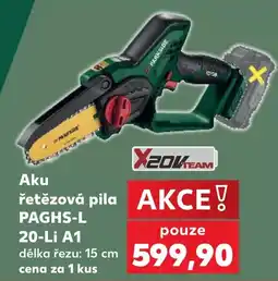 Kaufland Parkside aku řetězová pila paghs-l 20-li a1 nabídka