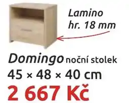 Nábytkáři Čech a Moravy Domingo noční stolek nabídka
