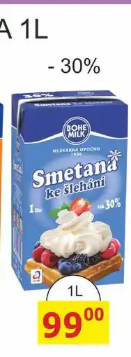 BENE Nápoje BOHE MILK SMETANA ke šlehání - 30% nabídka