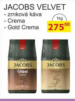 BENE Nápoje JACOBS VELVET - zrnková káva nabídka