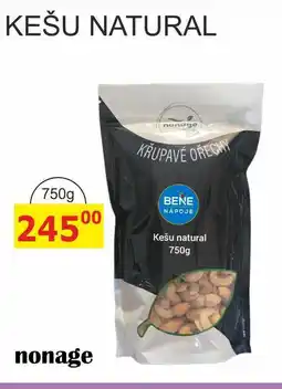 BENE Nápoje Kešu natural nabídka