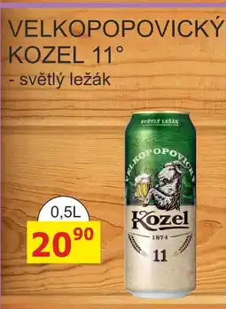 BENE Nápoje VELKOPOPOVICKÝ KOZEL 11° - světlý ležák 0,5l plech nabídka