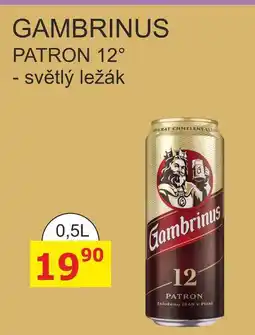 BENE Nápoje GAMBRINUS PATRON 12° - světlý ležák nabídka