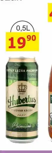 BENE Nápoje Pivovar Kácov Hubertus Pivo světlý ležák 0,5l plech nabídka