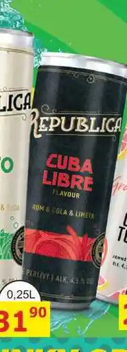 BENE Nápoje REPUBLICA CUBA LIBRE nabídka