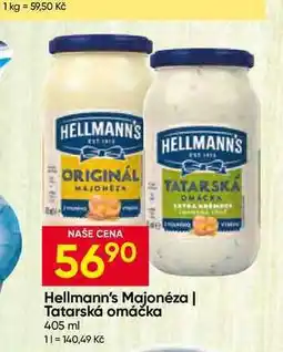 Hruška Hellmann's tatarská omáčka, majonéza 405ml, vybrané druhy nabídka