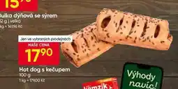 Hruška Hot dog s kečupem nabídka