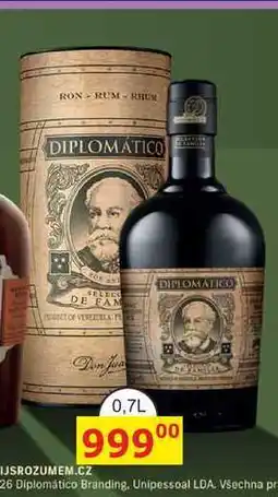 BENE Nápoje Diplomatico Selección de Familia 0,7l 43% Tuba nabídka