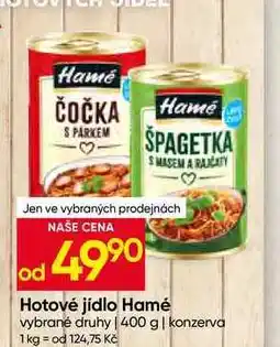 Hruška Hamé Hotové jídlo vybrané druhy 400 g konzerva nabídka