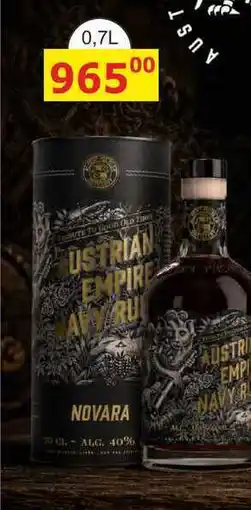 BENE Nápoje Austrian Empire Navy Rum NOVARA 0,7l 40% Tuba nabídka