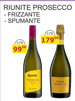 BENE Nápoje RIUNITE PROSECCO - FRIZZANTE - SPUMANTE nabídka