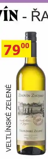 BENE Nápoje ZNOVÍN ZNOJMO VELTLÍNSKÉ ZELENÉ nabídka