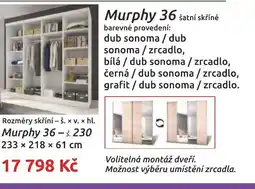 Nábytkáři Čech a Moravy Murphy 36 šatní skříně nabídka