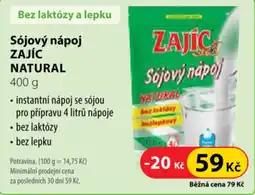 Dr. Max Zajíc sójový nápoj natural nabídka