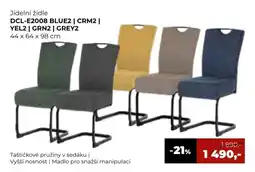 Jamall Jídelní židle DCL-E2008 BLUE2 CRM2 YEL2 GRN2 GREY2 nabídka