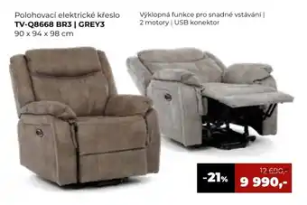 Polohovací elektrické křeslo TV-Q8668 BR3 | GREY3