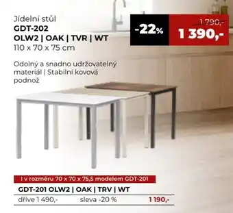 Jídelní stůl gdt-202 olw2/oak/tvr/wt