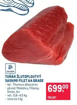 Makro Tuňák žlutoploutvý sashimi filet aa grade nabídka