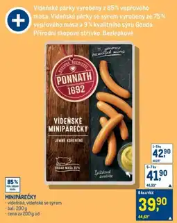 Makro Ponnath vídeňské minipárečky jemně kořeněné nabídka
