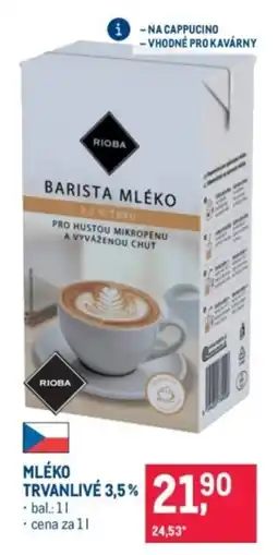Makro Rioba barista mléko nabídka