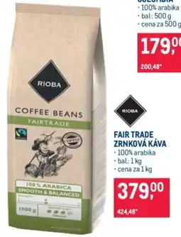 Makro Rioba fair trade zrnková káva nabídka