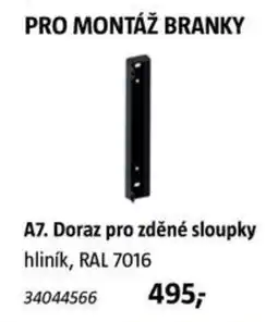 Bauhaus A7. Doraz pro zděné sloupky hliník, RAL 7016 nabídka