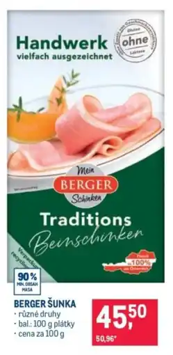 Makro Berger šunka nabídka