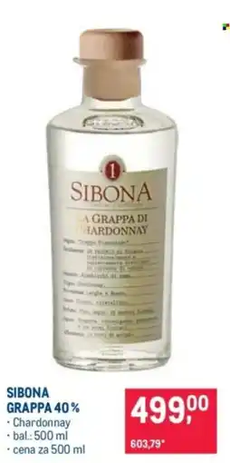 Makro Sibona grappa chardonnay nabídka