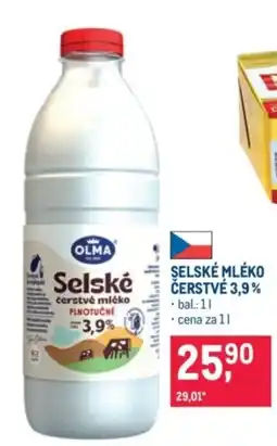 Makro Olma selské čerstvé mléko plnotučné nabídka