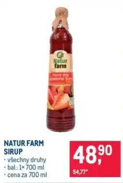 Makro Natur farm sirup nabídka