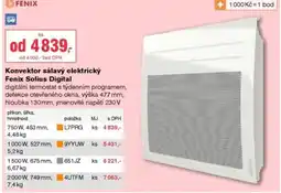 DEK Fenix konvektor sálový elektrický nabídka