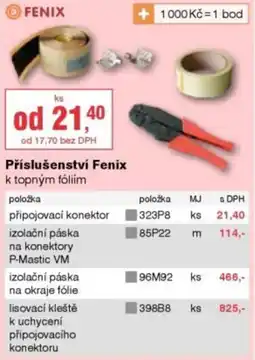 DEK Fenix příslušenství nabídka