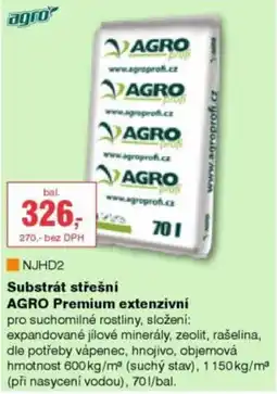 DEK Agro substrát střešní AGRO Premium extenzivní nabídka